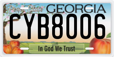 GA license plate CYB8006