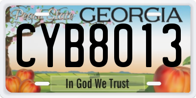 GA license plate CYB8013