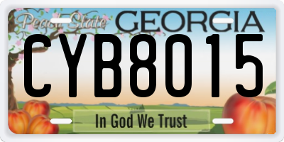 GA license plate CYB8015