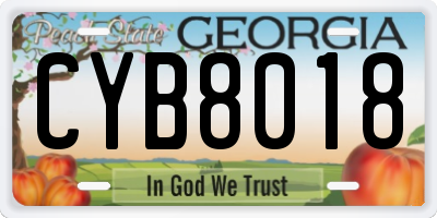 GA license plate CYB8018