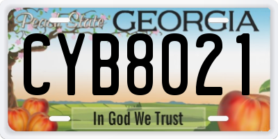GA license plate CYB8021