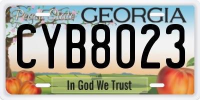 GA license plate CYB8023