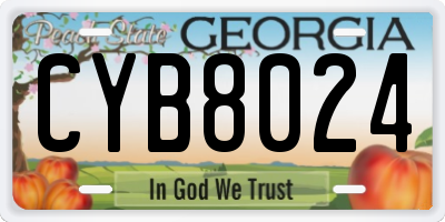 GA license plate CYB8024
