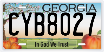 GA license plate CYB8027