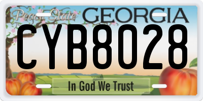 GA license plate CYB8028