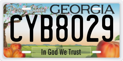 GA license plate CYB8029
