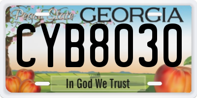 GA license plate CYB8030