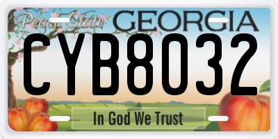 GA license plate CYB8032