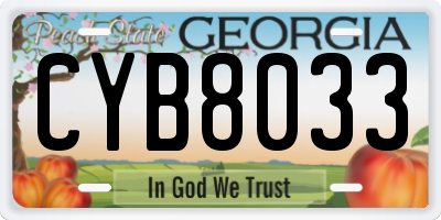 GA license plate CYB8033