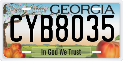 GA license plate CYB8035
