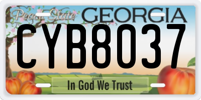 GA license plate CYB8037