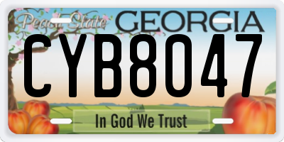 GA license plate CYB8047
