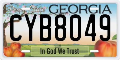 GA license plate CYB8049