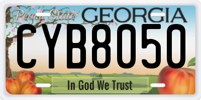 GA license plate CYB8050