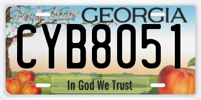 GA license plate CYB8051