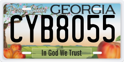 GA license plate CYB8055