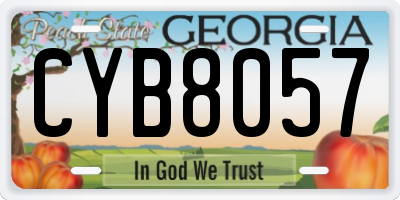 GA license plate CYB8057