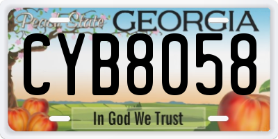 GA license plate CYB8058