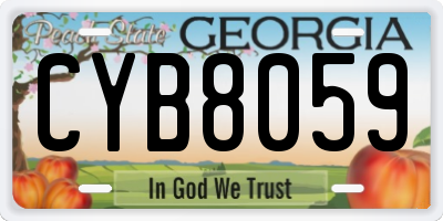 GA license plate CYB8059