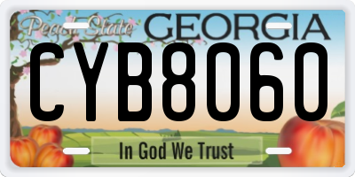 GA license plate CYB8060