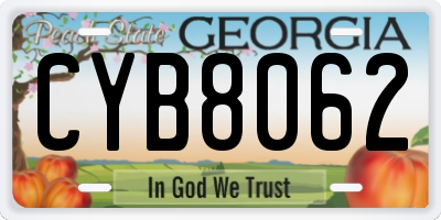 GA license plate CYB8062