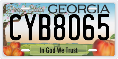 GA license plate CYB8065