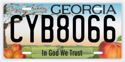 GA license plate CYB8066