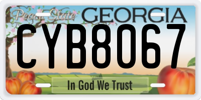 GA license plate CYB8067