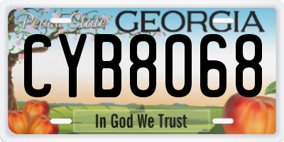GA license plate CYB8068