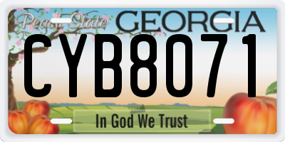 GA license plate CYB8071