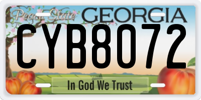 GA license plate CYB8072