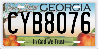 GA license plate CYB8076