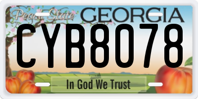 GA license plate CYB8078
