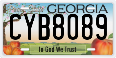 GA license plate CYB8089