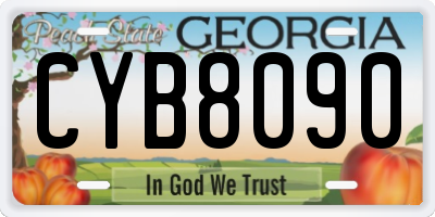 GA license plate CYB8090