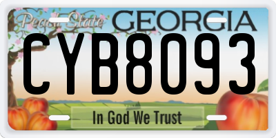 GA license plate CYB8093