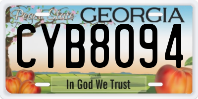 GA license plate CYB8094