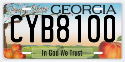 GA license plate CYB8100