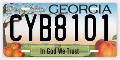 GA license plate CYB8101
