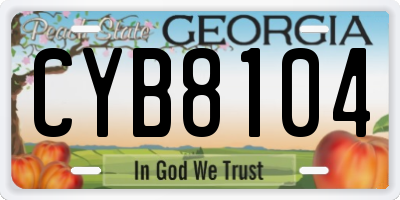 GA license plate CYB8104