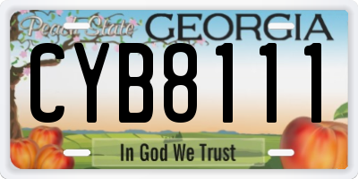 GA license plate CYB8111