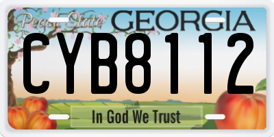 GA license plate CYB8112