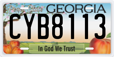 GA license plate CYB8113