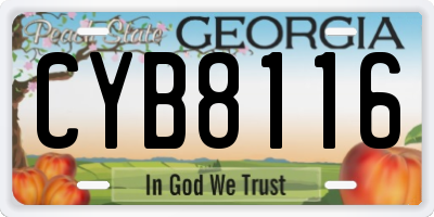 GA license plate CYB8116