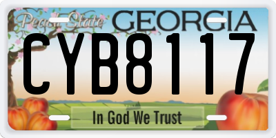 GA license plate CYB8117