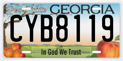 GA license plate CYB8119