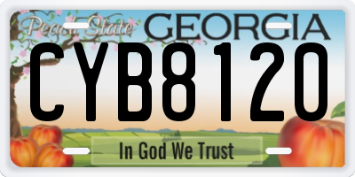 GA license plate CYB8120