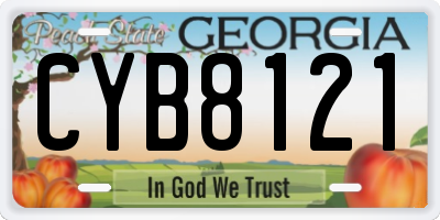 GA license plate CYB8121