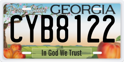 GA license plate CYB8122