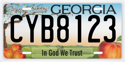 GA license plate CYB8123